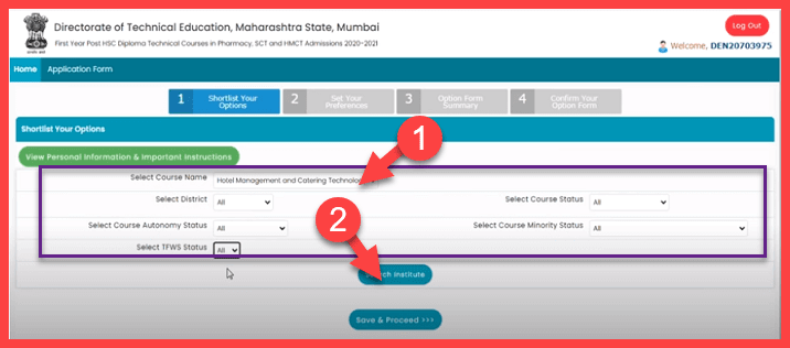 Diploma Pharmacy Cap Round Option Form कैसे भरे! Cap Online Form 2022 भरने की पूरी जानकारी. 4 how to submit option form
