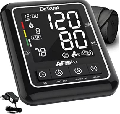 Dr. Trust Atrial Fibrillation Automatic Dual Talking Digital BP Monitor Machine (Black).