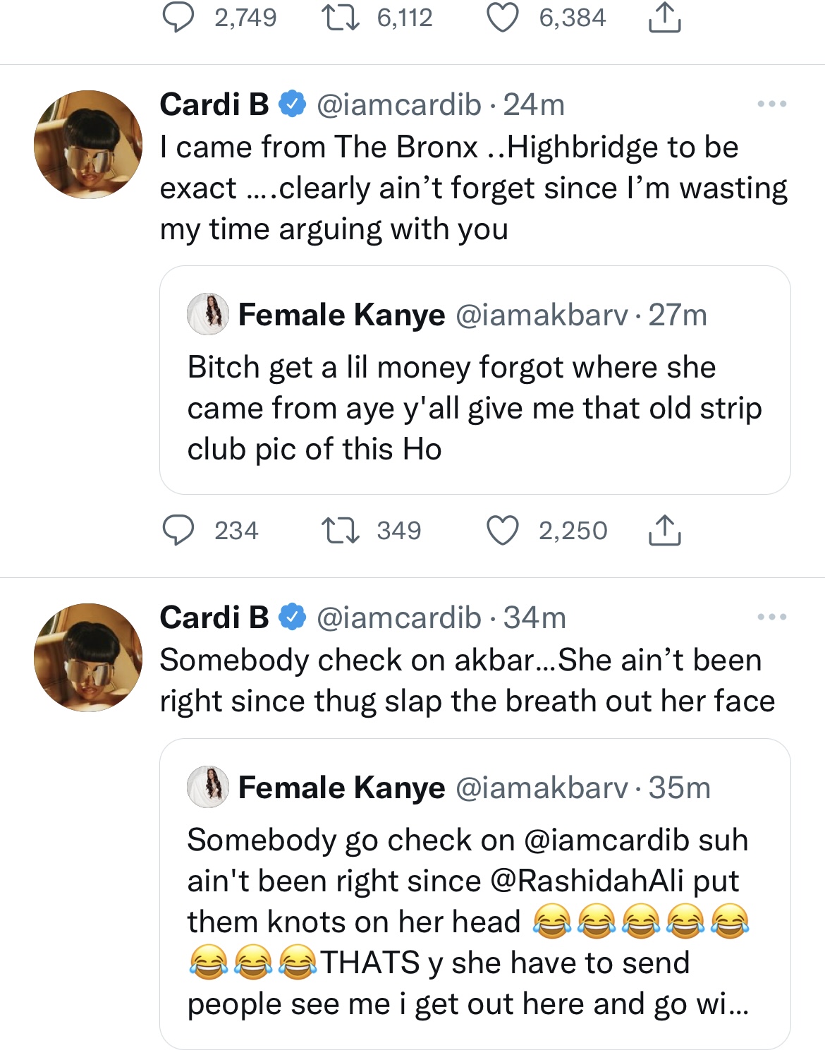 Cardi B And Akbar V Feud On Twitter