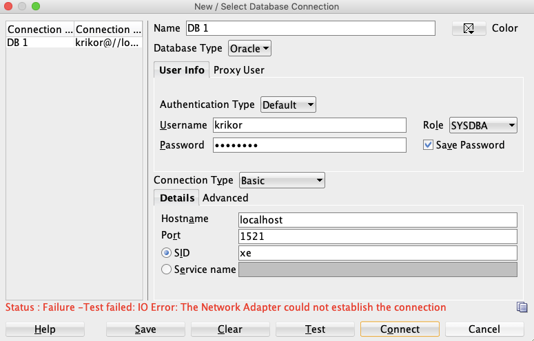 Ошибка oracle the network adapter could not establish the connection