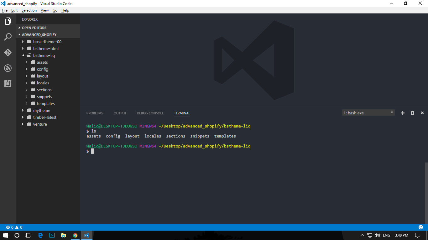 Как добавить git bash в visual studio code