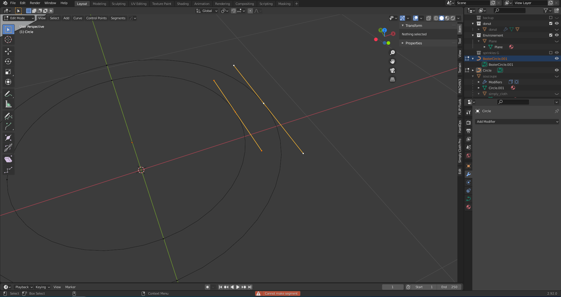 Почему не изменяется длина bezier 3ds max