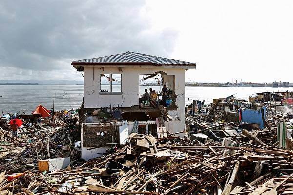 フィリピンのハイヤンで発生した台風の被害