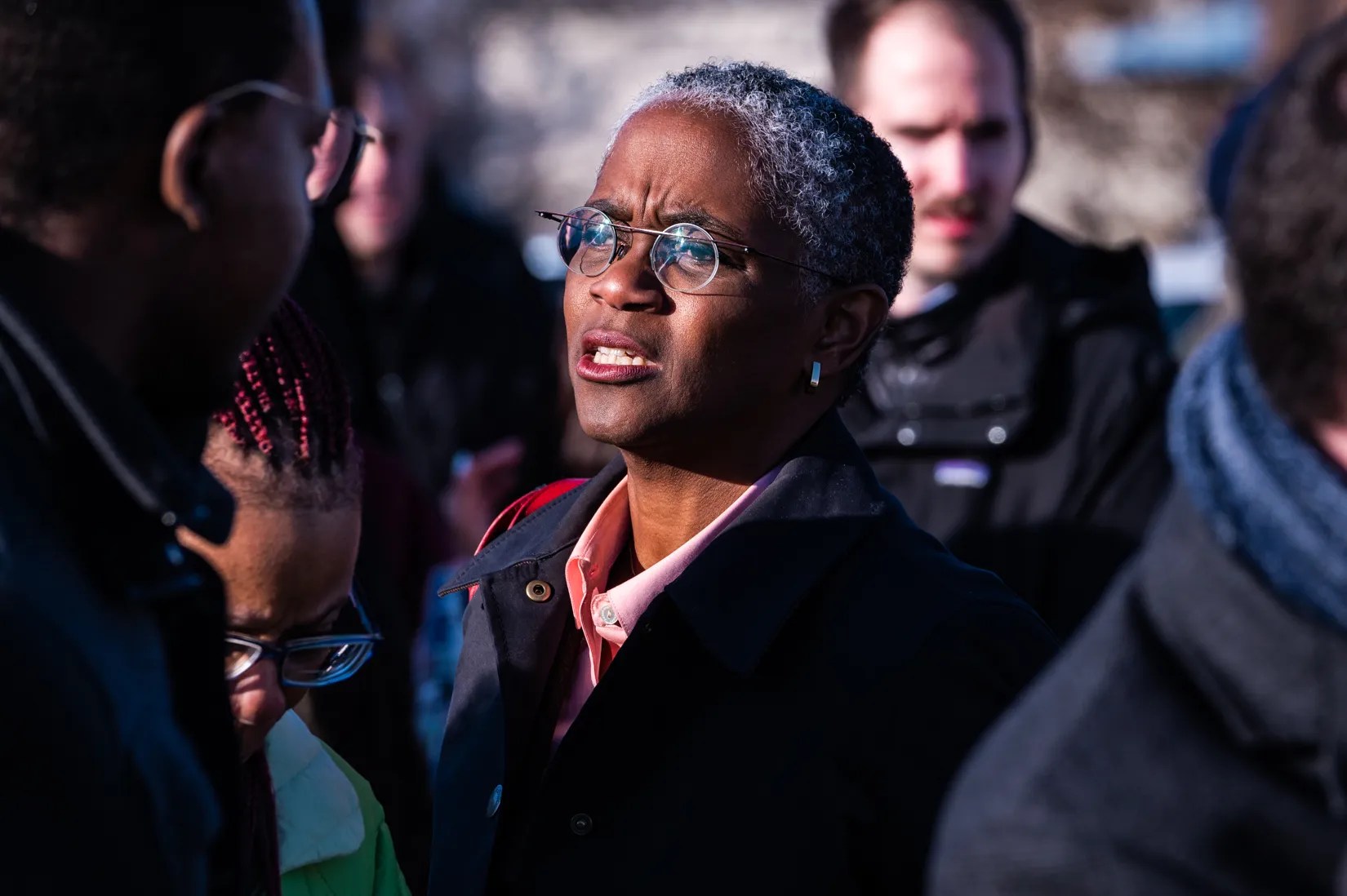 Tracey Scott, CEO of Chicago Housing Authority, speaks during the groundbreaking ceremony for Grace Manor Apartments in North Lawndale last year. (Credit: Colin Boyle/Block Club Chicago)