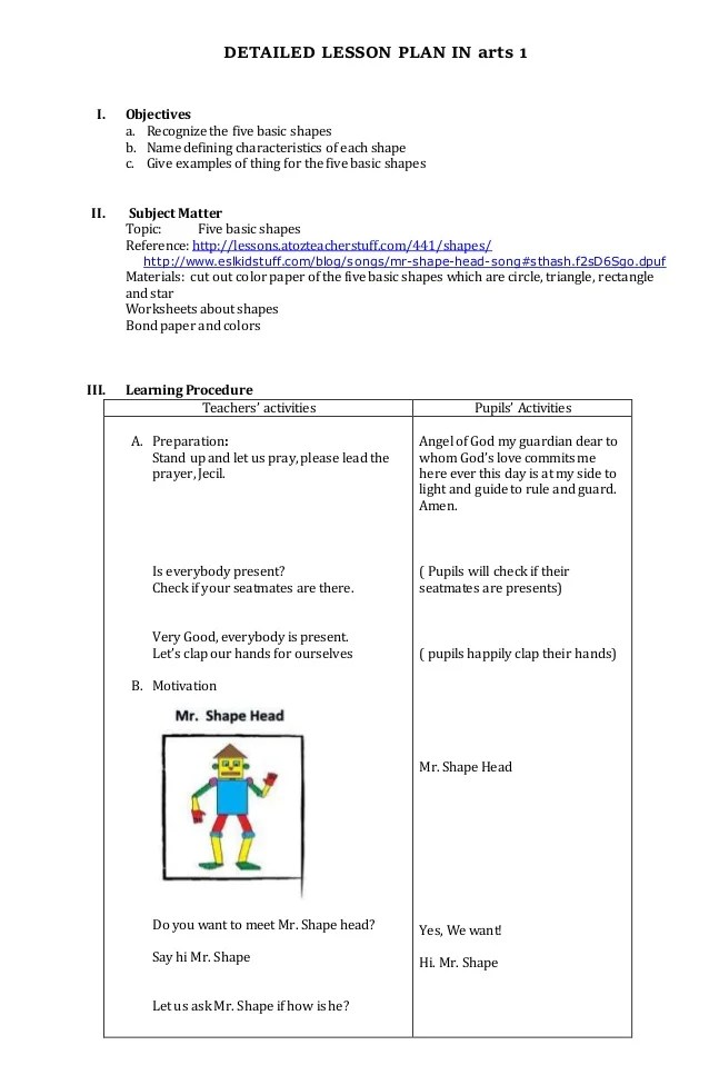 Breathtaking Detailed Lesson Plan Grade 4 Number Preschool Worksheet