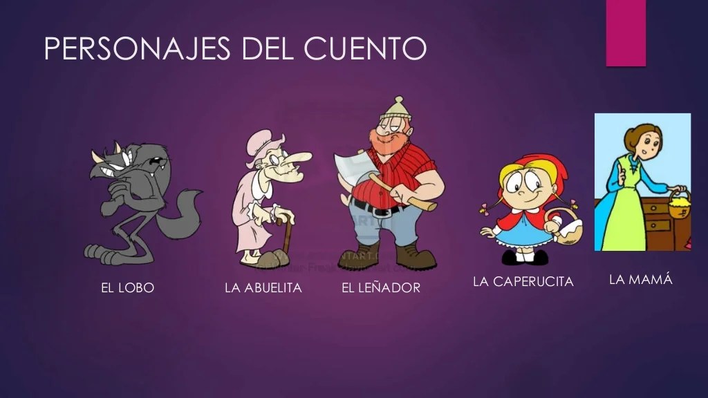 ¿Cuáles son los personajes del cuento de La Caperucita Roja?
