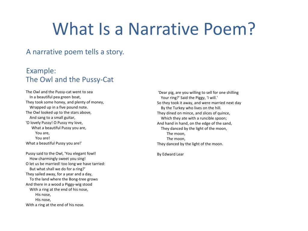 Examples Of Narrative Poems Otosection