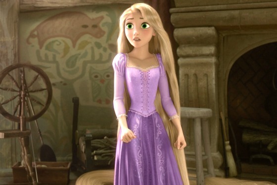 Is Rapunzel's dress pink or purple?