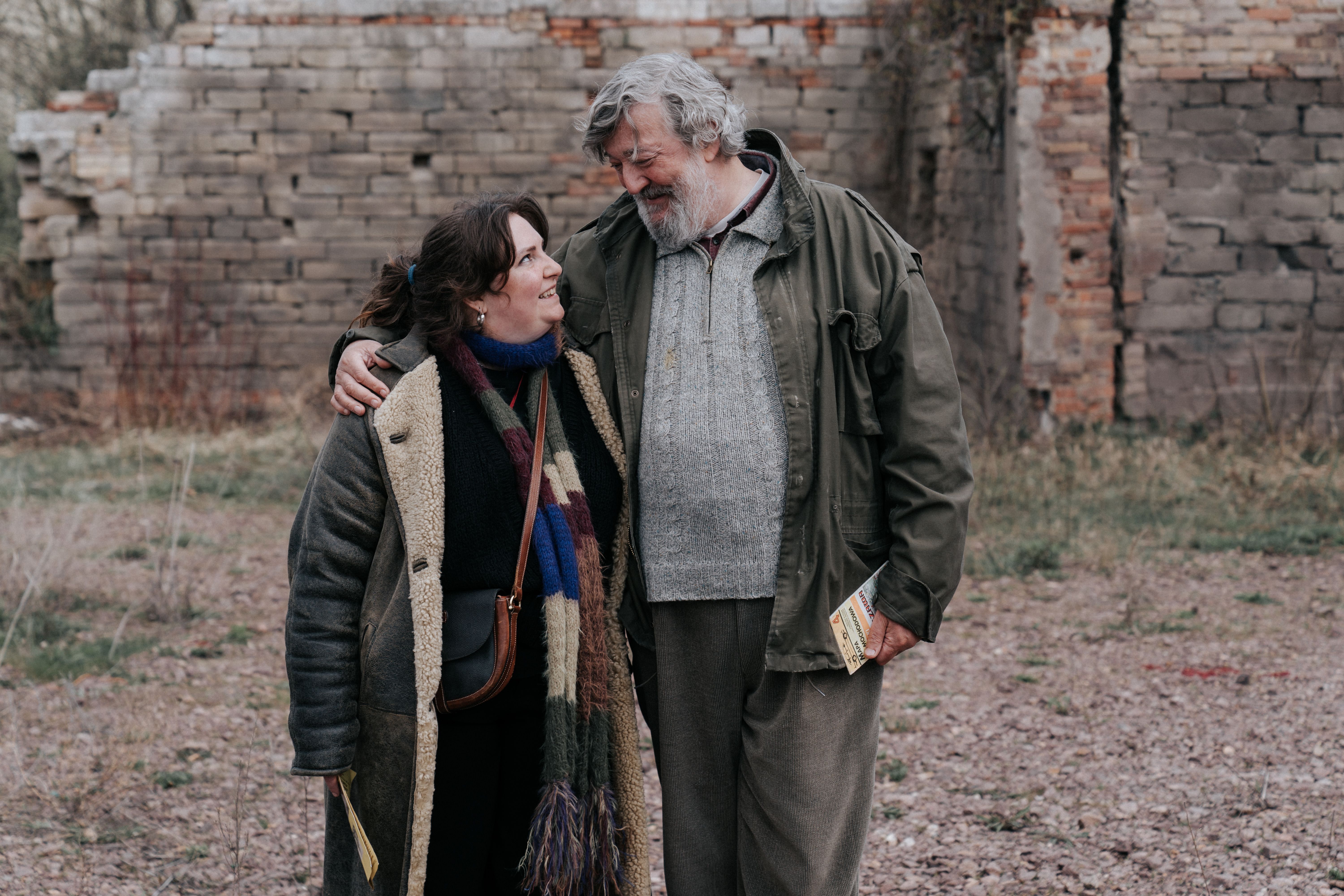 Lena Dunham, left, and Stephen Fry in a scene from "Treasure."