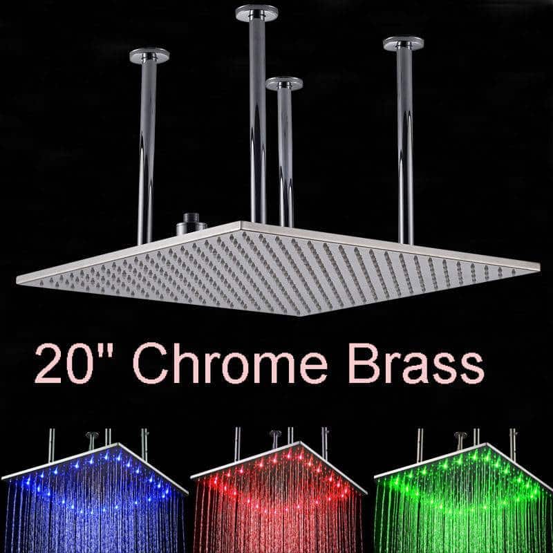 http://ineedaclean.com Chrome LED 20 inch Bathroom Faucets Head Shower Bathroom Shop Bathroom Faucets I Need A Clean http://ineedaclean.com/the-clean-store/chrome-led-20-inch-bathroom-faucets-head-shower/