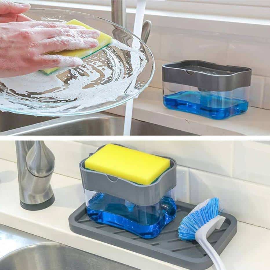http://ineedaclean.com Dish Soap Dispenser for Kitchen,Liquid Soap Dispenser,Kitchen Soap Dispenser with Sponge Holder,Sponge Caddy,Soap Pump Dispenser Kitchen Accessories New Arrivals Cleaning Supplies cb5feb1b7314637725a2e7: Black|Silver I Need A Clean http://ineedaclean.com/the-clean-store/dish-soap-dispenser-for-kitchenliquid-soap-dispenserkitchen-soap-dispenser-with-sponge-holdersponge-caddysoap-pump-dispenser/