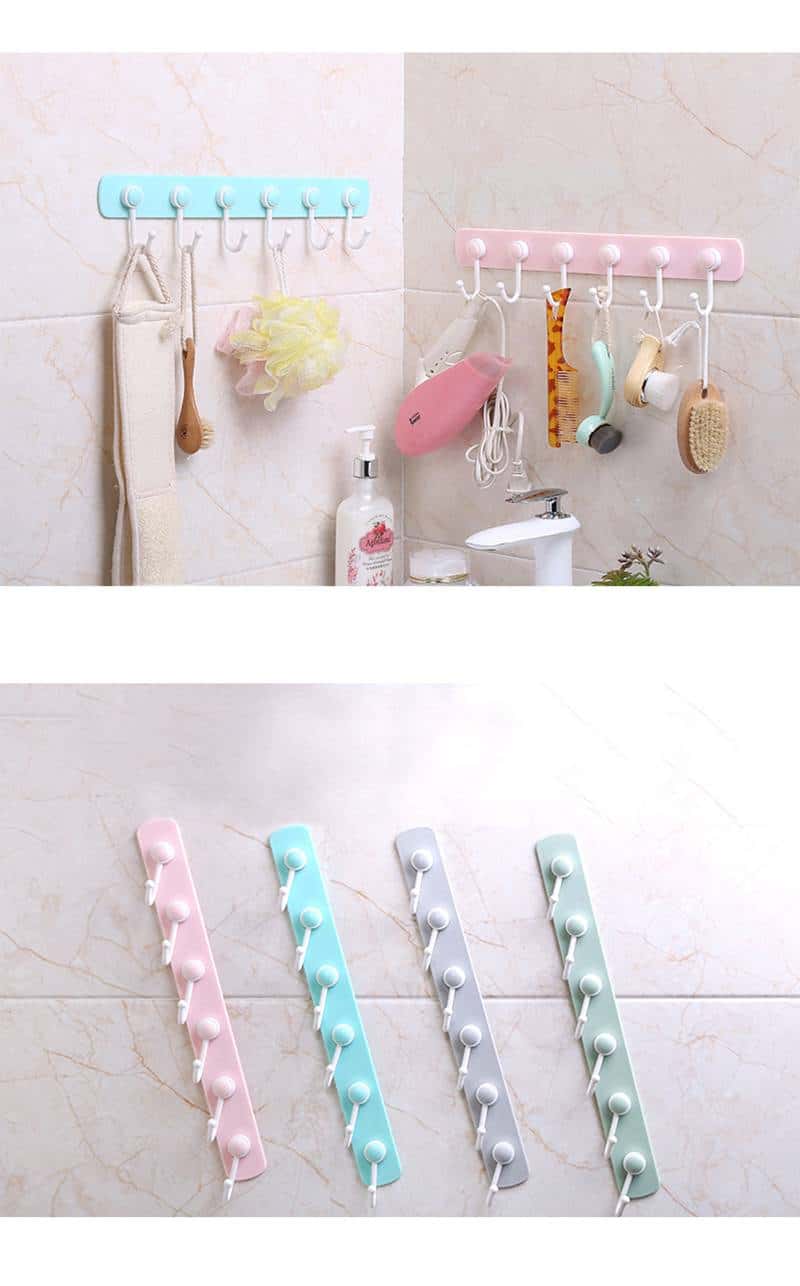 http://ineedaclean.com Sticky Kitchen or Bathroom Wall Hanging Rack with Hooks New Arrivals cb5feb1b7314637725a2e7: Blue|Gray|green|Pink I Need A Clean http://ineedaclean.com/the-clean-store/sticky-kitchen-or-bathroom-wall-hanging-rack-with-hooks/