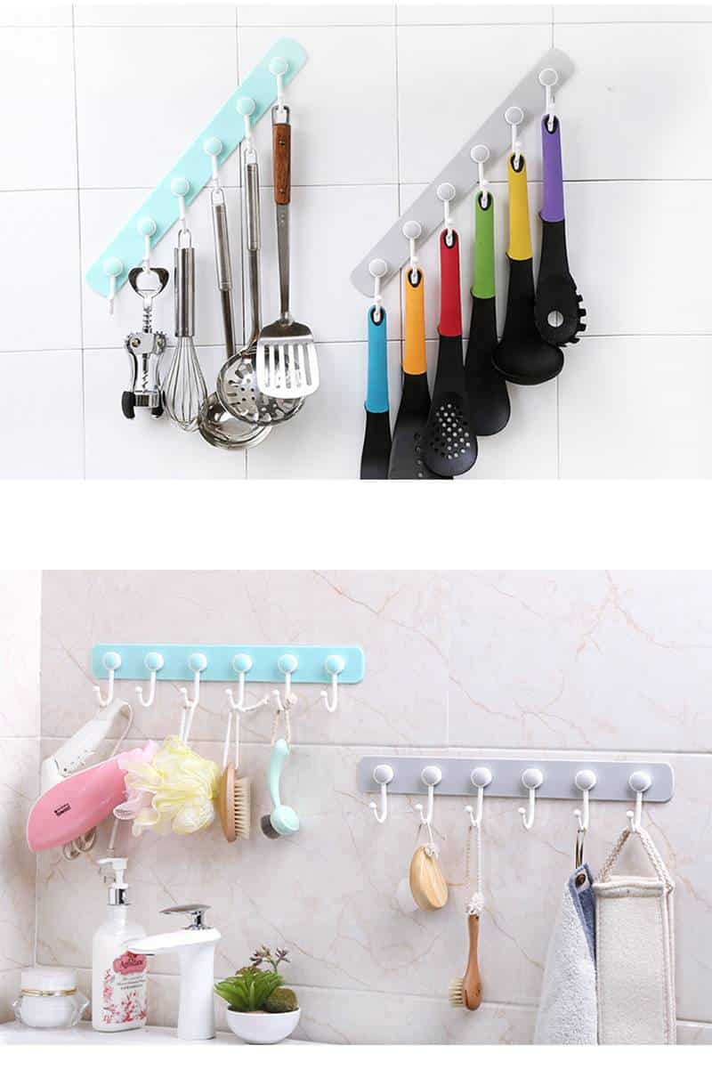 http://ineedaclean.com Sticky Kitchen or Bathroom Wall Hanging Rack with Hooks New Arrivals cb5feb1b7314637725a2e7: Blue|Gray|green|Pink I Need A Clean http://ineedaclean.com/the-clean-store/sticky-kitchen-or-bathroom-wall-hanging-rack-with-hooks/