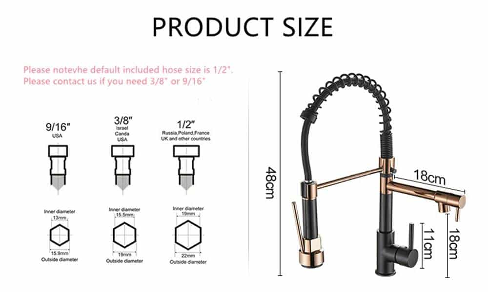 Black Rose Gold Kitchen Faucet Nickel Brushed Spring Pull Down Faucets 2 Functions Stream Spray Hot And Cold Water Mixer Taps Black Rose Gold Kitchen Faucet Nickel Brushed Spring Pull Down Faucets 2 Functions Stream Spray Hot And Cold Water Mixer Taps