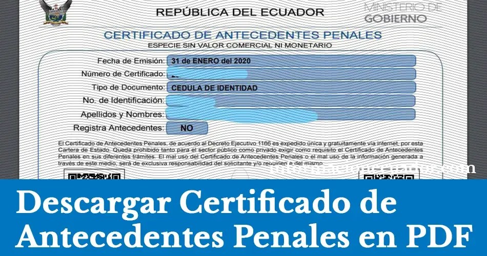Descargar Certificado De Antecedentes Penales Ecuador Pdf