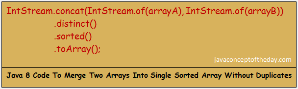 Java8MergeTwoArraysWithoutDuplicates