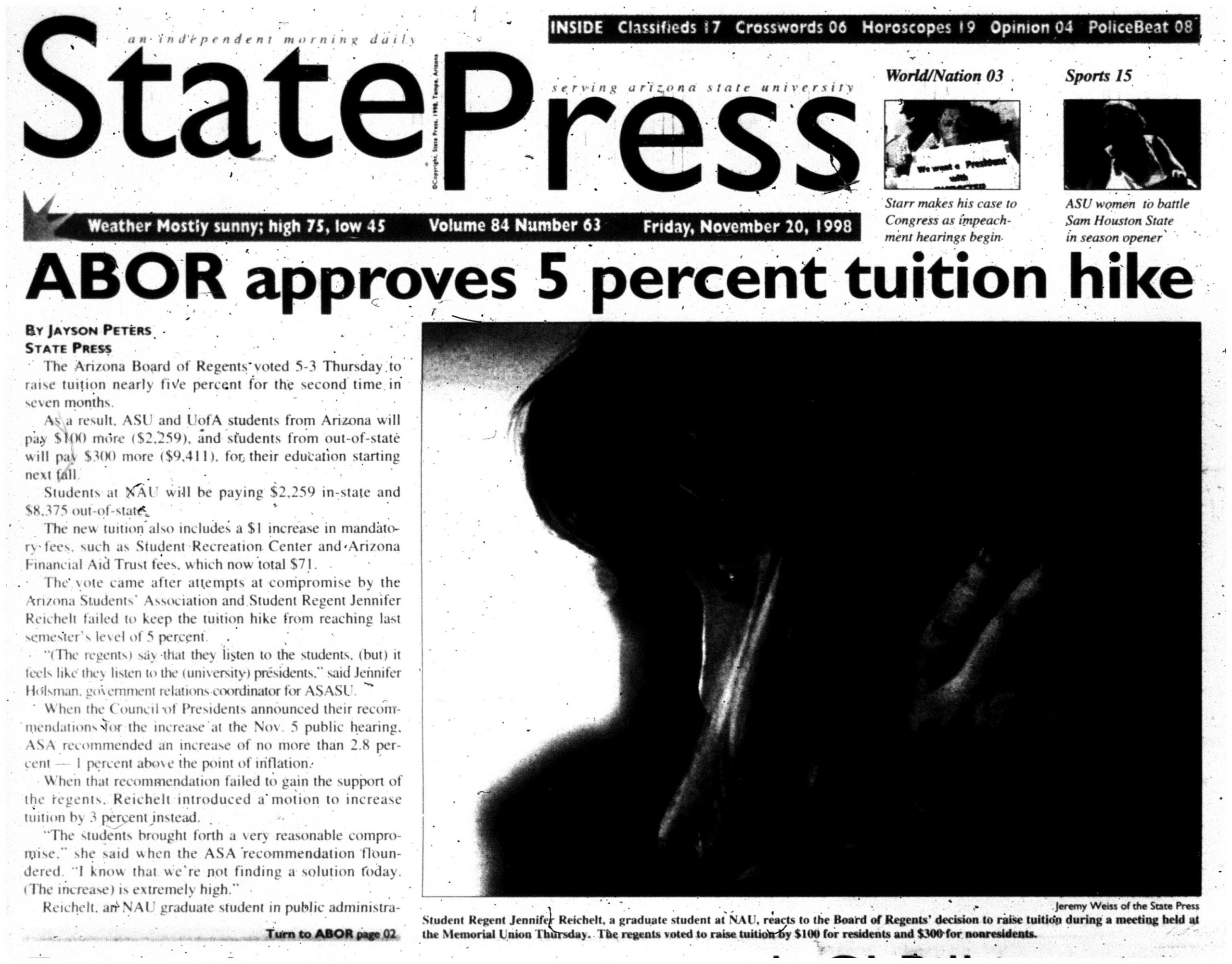 ABOR approves 5 percent tuition hike