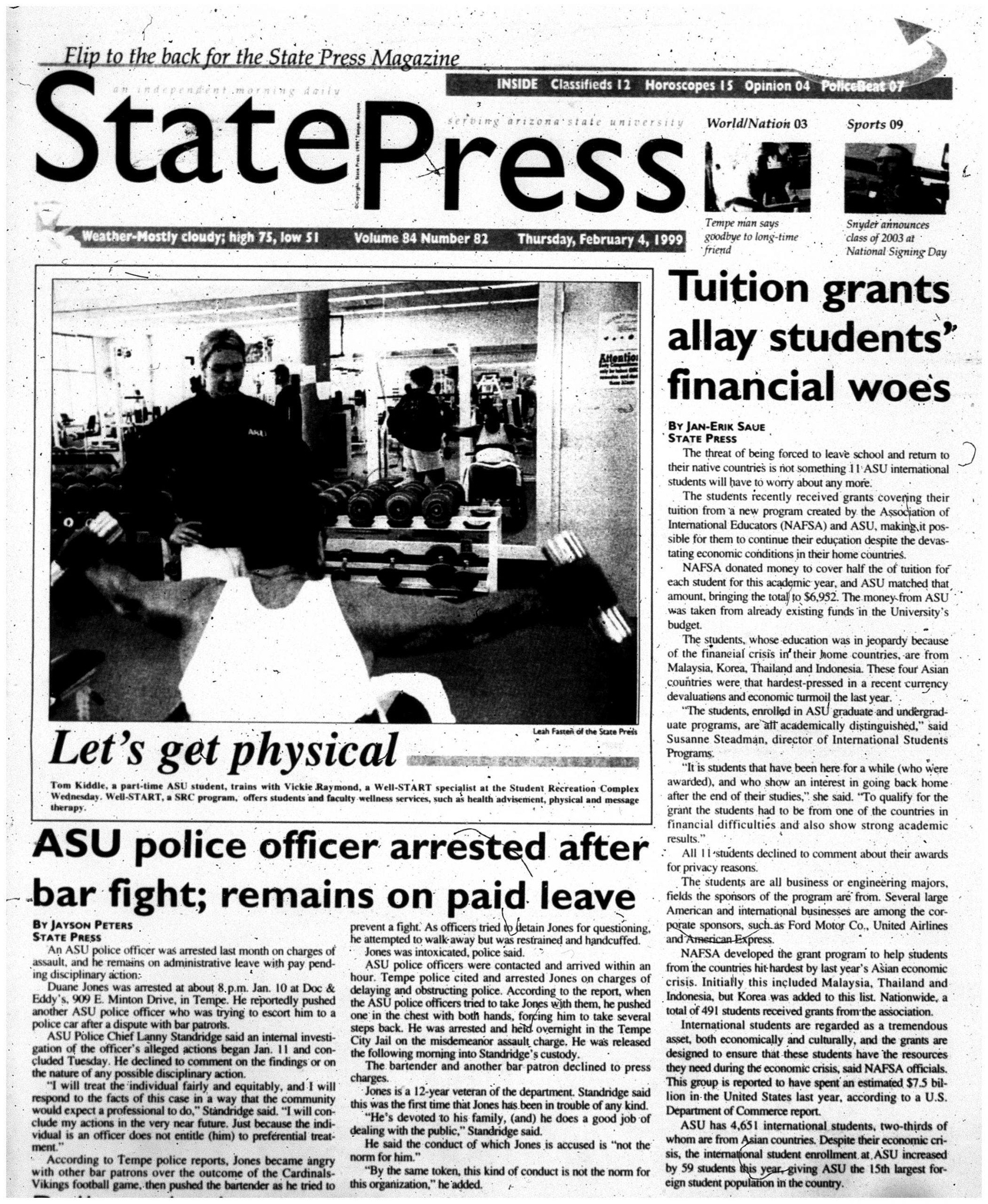 ASU police officer arrested after bar fight; remains on paid leave