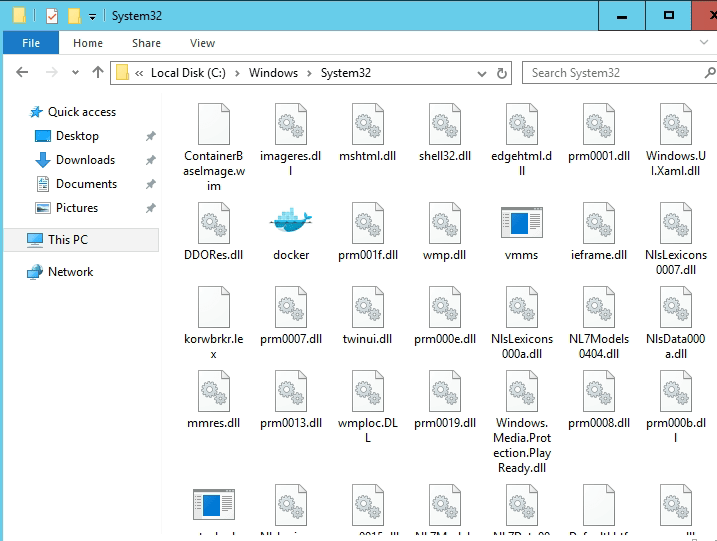 Windows-system32-docker