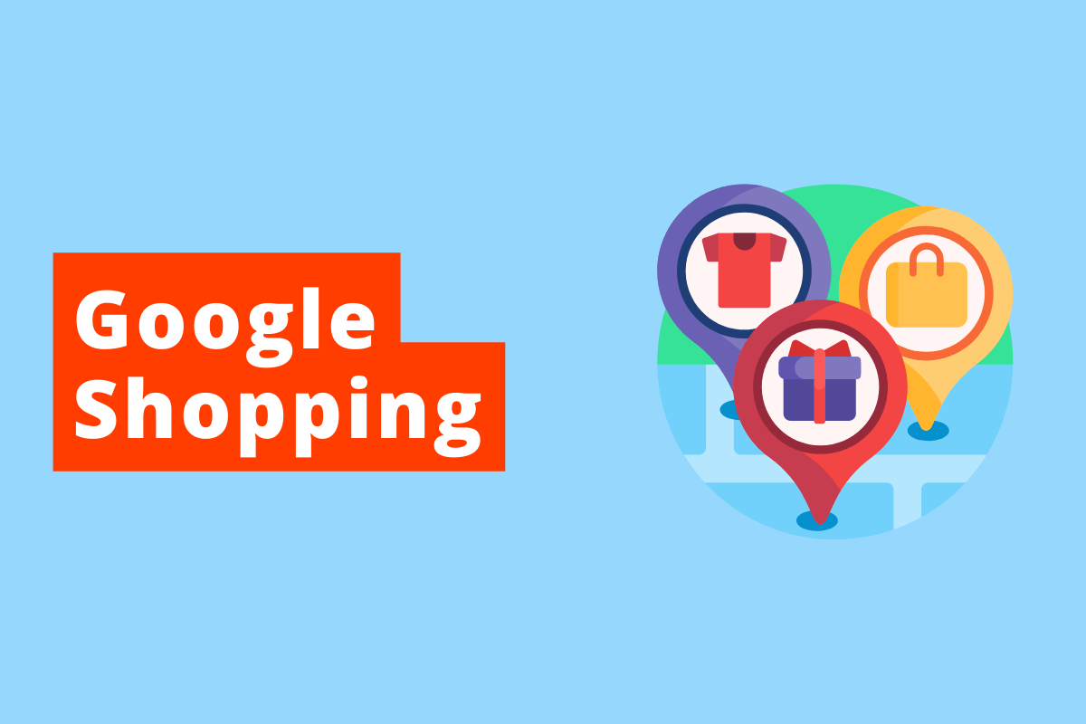 título referente ao assunto do texto que é Google Shopping so lsfo três balões indicando que há lojas no mapa