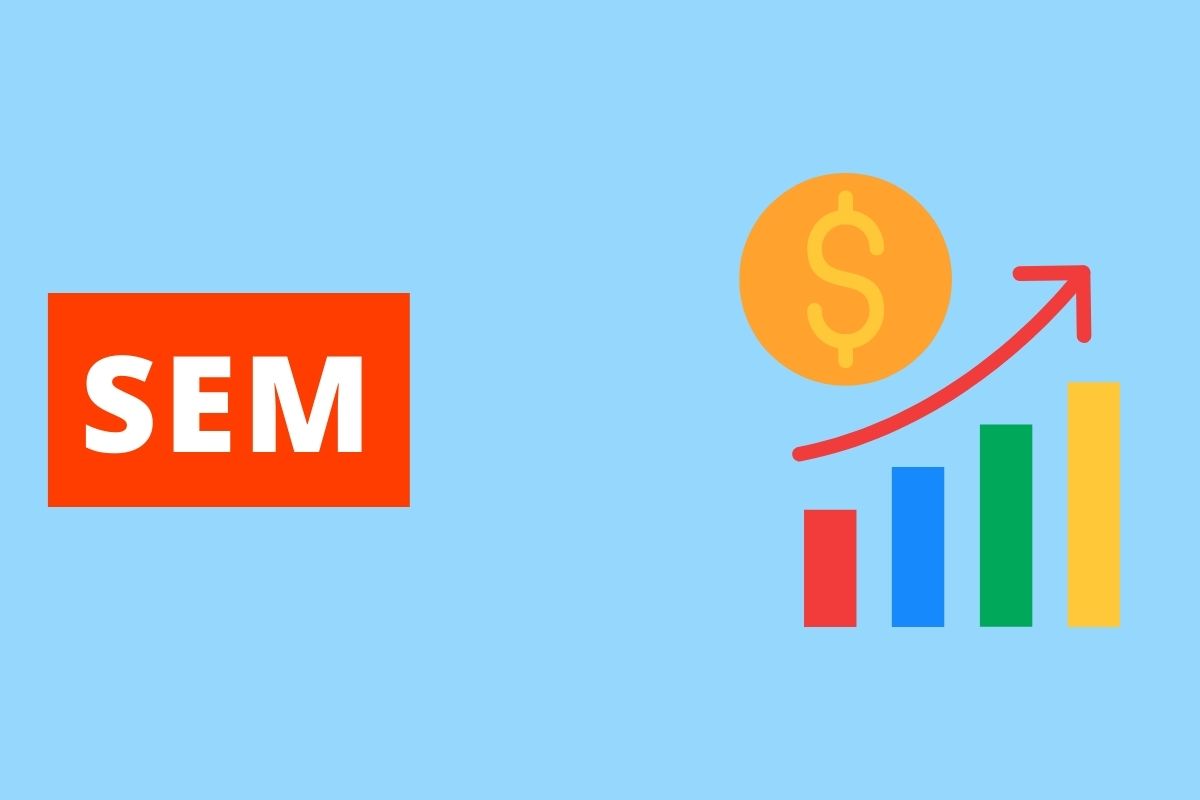 imagem de um gráfico de crescimento e o fundo é azul, o título é SEM