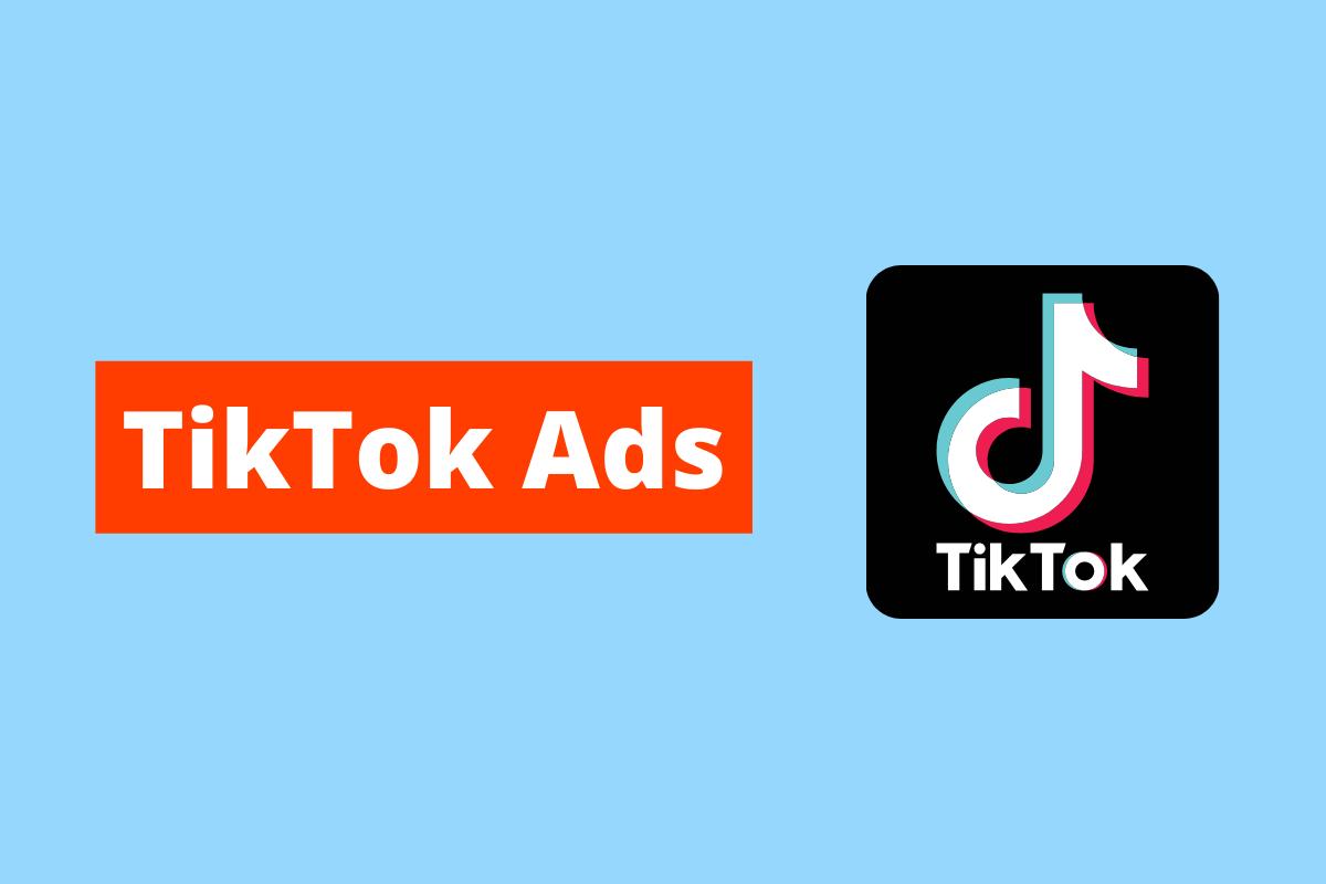 SÍMBOLO DO TIKTO. O FUNDO DA IMAGEM É AZUL E TEM-SE ESCRITO TikTok Ads