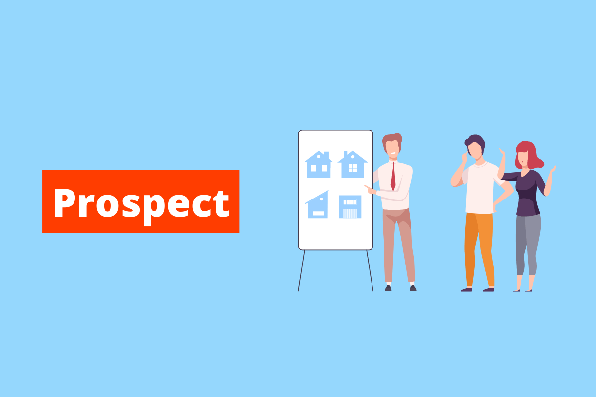 imagem de 3 pessoas do lado de um quadro branco. O fundo da imagem é azul e tem-se escrito prospect