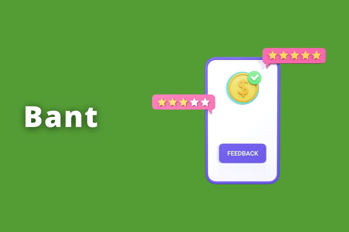 Na imagem está um desenho de um smartphone. O fundo da imagem é na cor verde e tem - se escrito Bant.