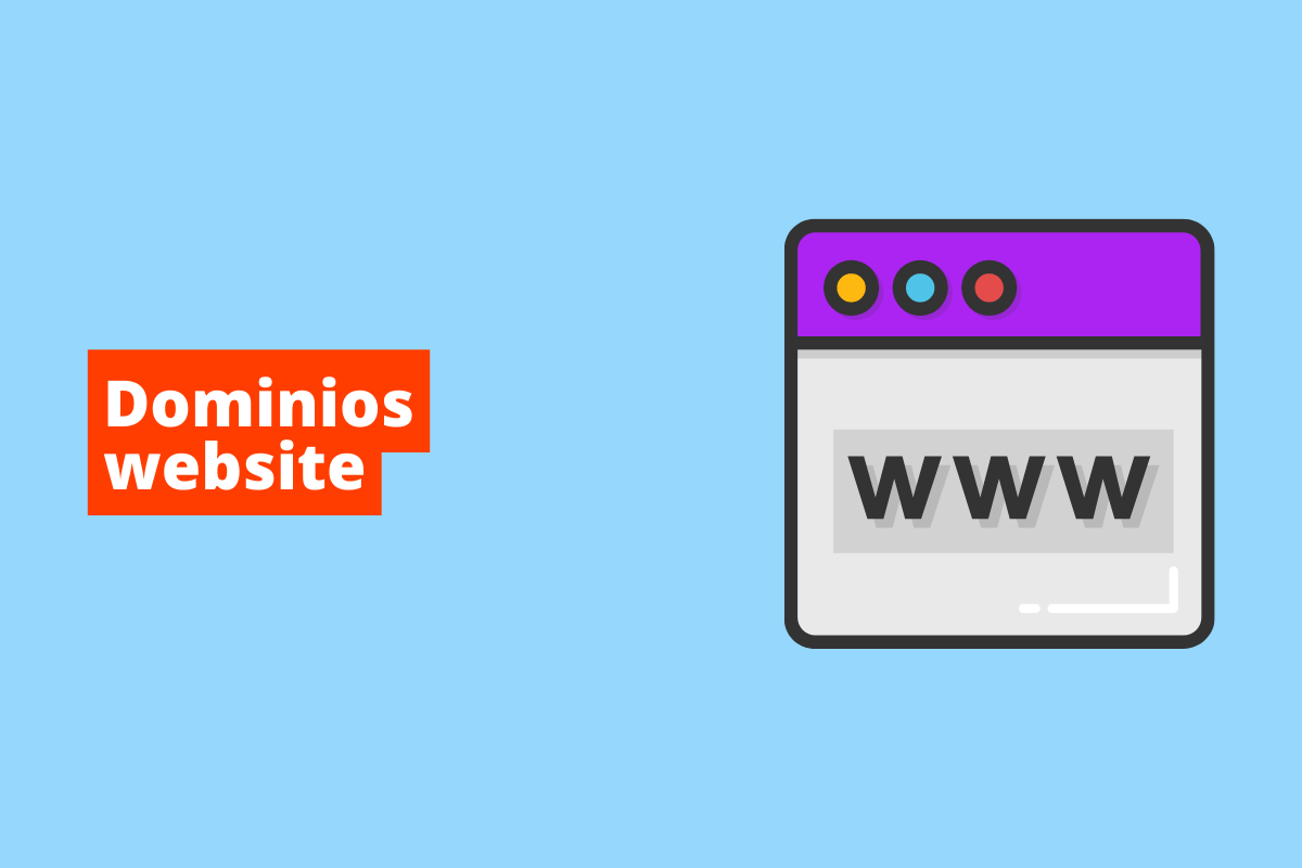 Imagem com símbolo de website e tema do artigo sobre fundo laranja em bloco azul