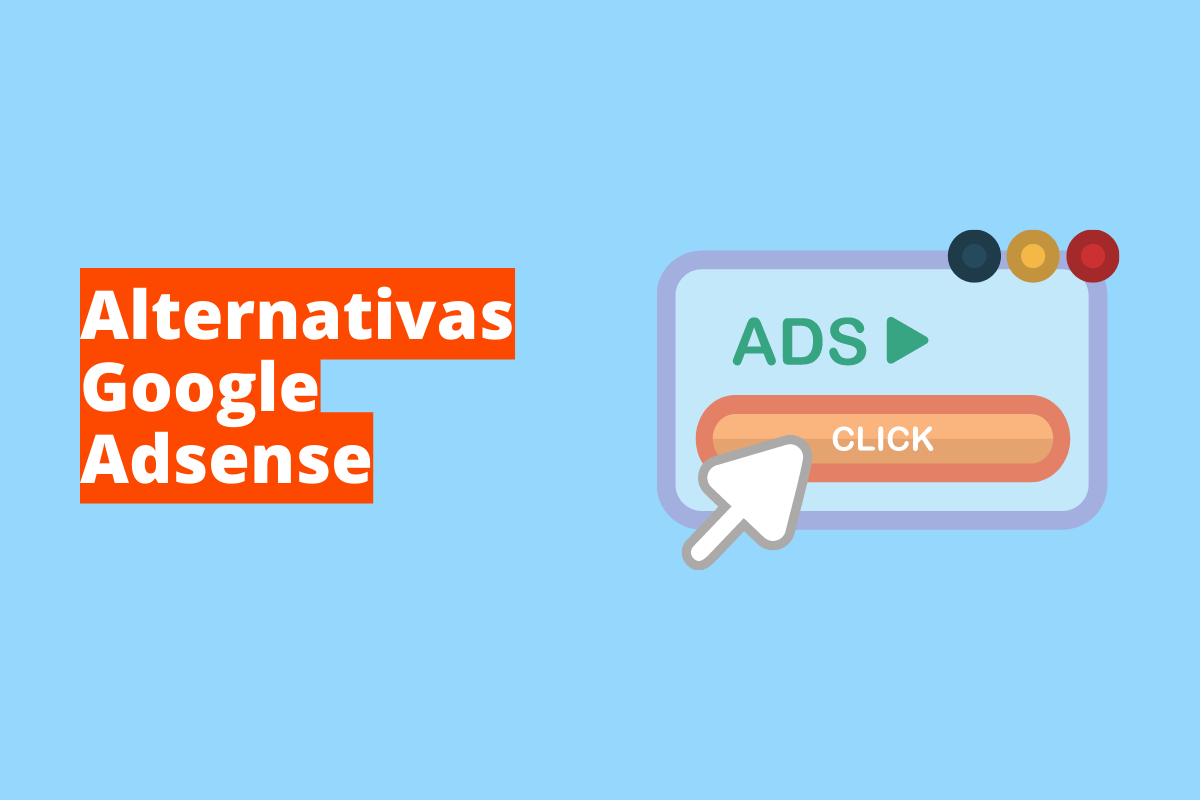 tela com o nome ads. O fundo da imagem é azul e tem-se escrito alternativas google adsense