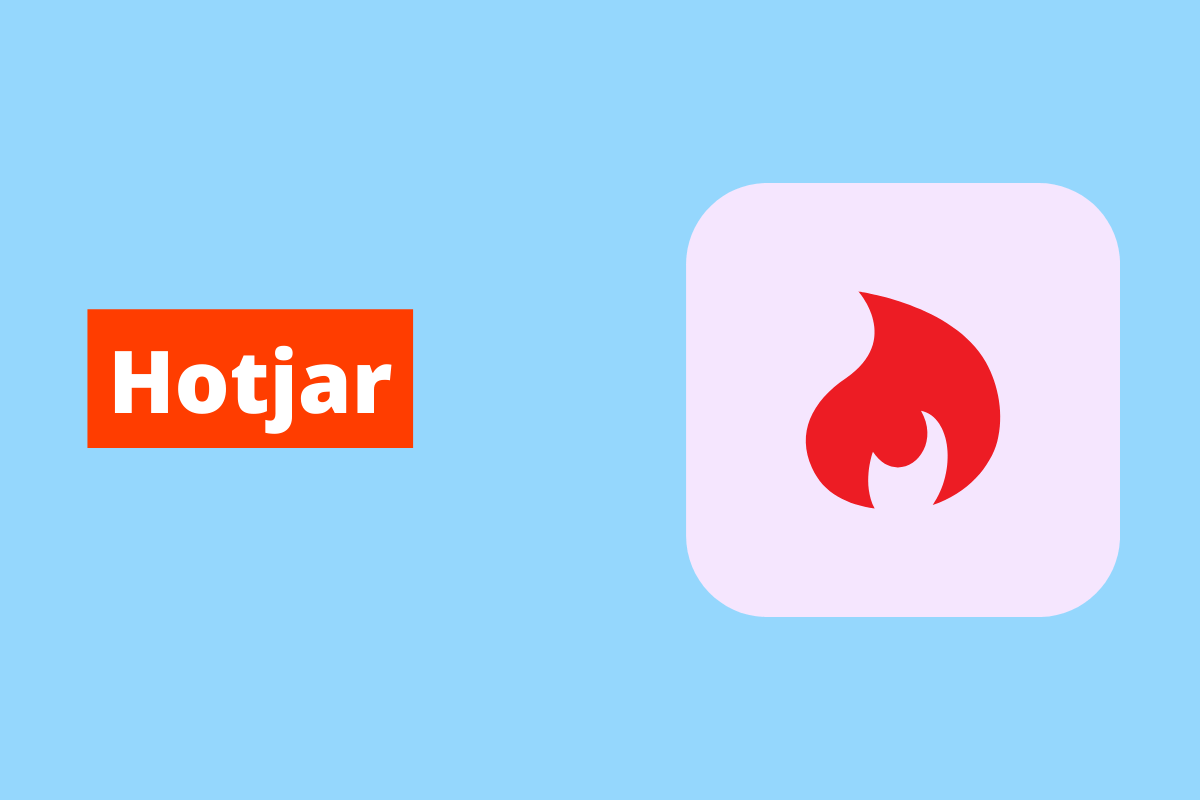 símbolo do fogo. O fundo da imagem é azul e tem-se escrito hotjar