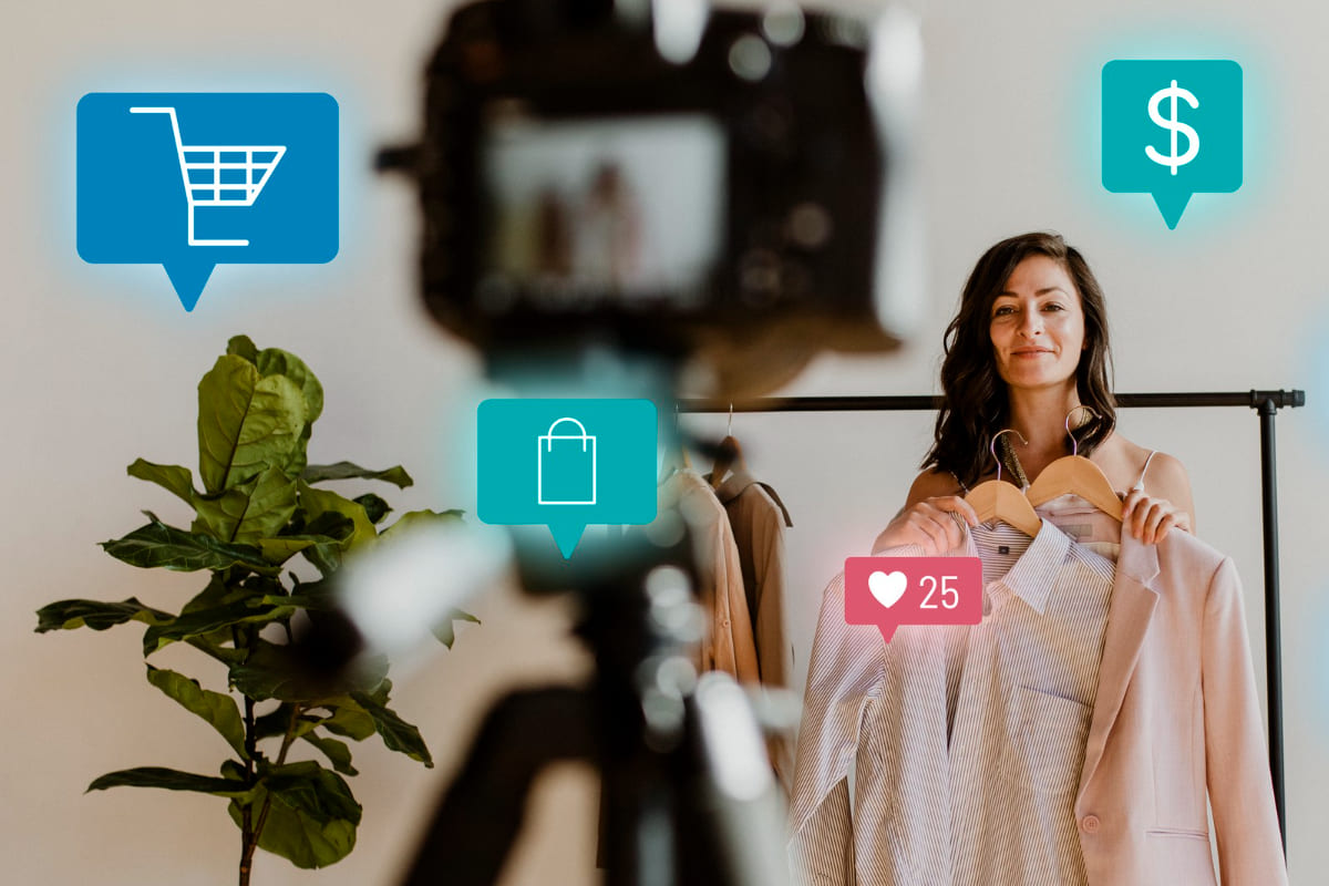 mulher fazendo compras: canais de marketing mulher fazendo compras em uma loja