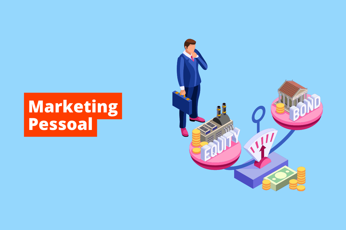 homem de negócios de frente com uma balança