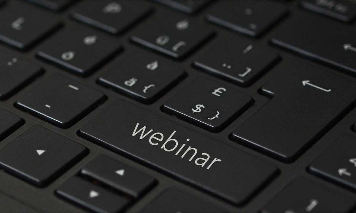 teclado: webinar tecla de teclado mostrando o nome webinar