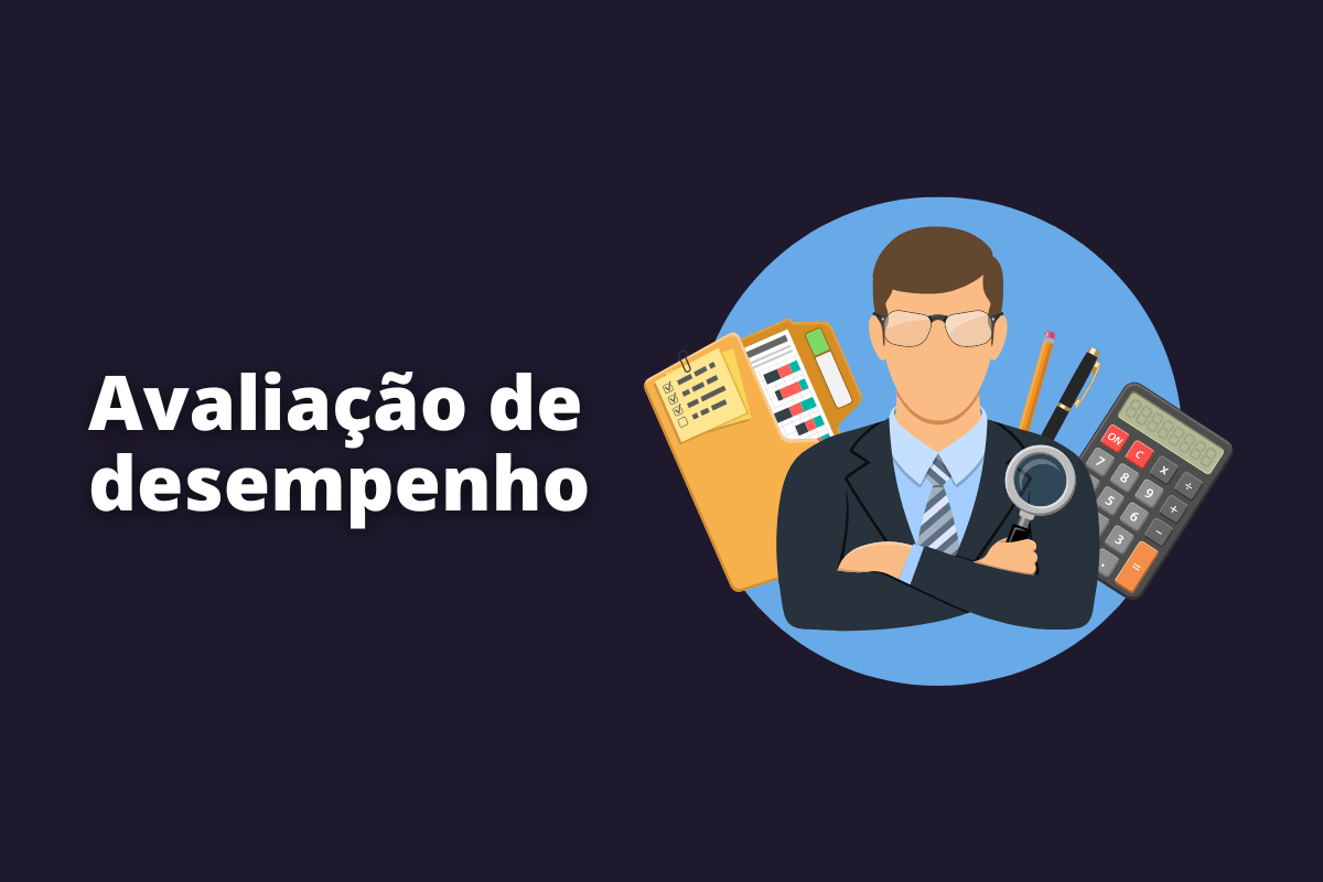 Avaliação de desempenho: A imagem mostra um desenho de um profissional de marketing