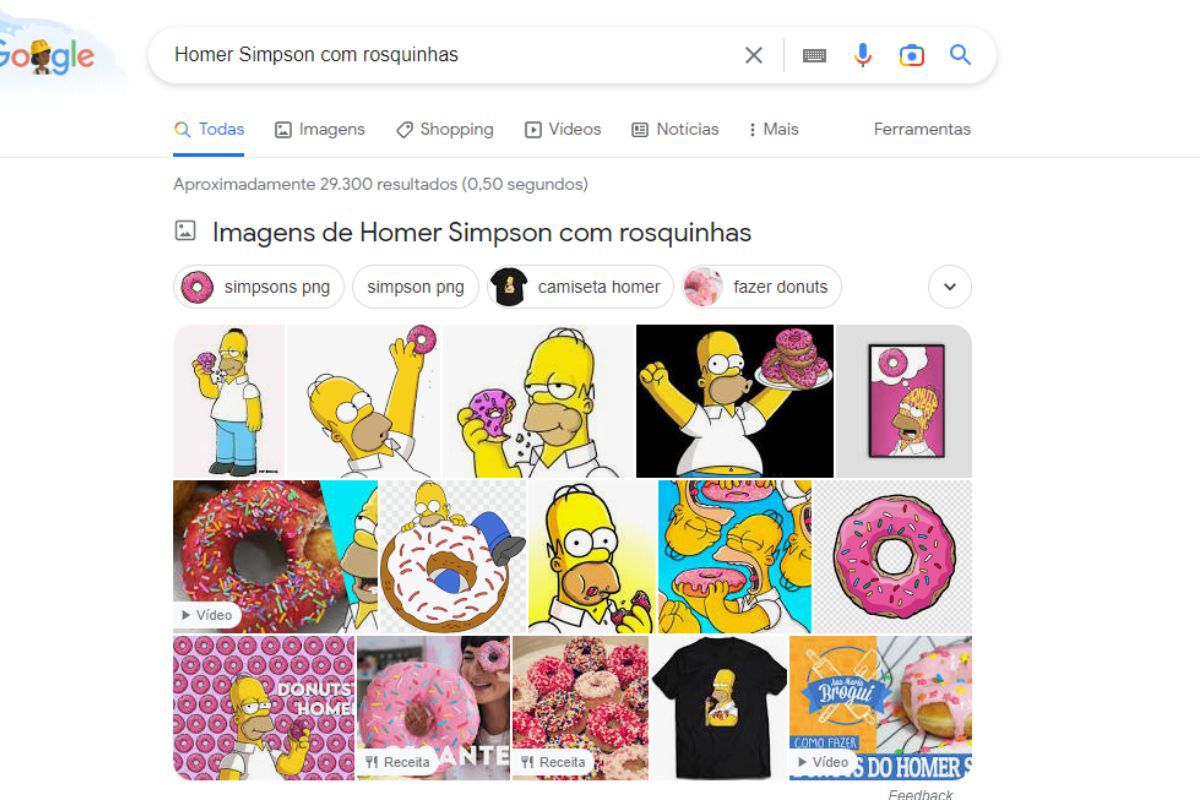 Pesquisa: caixa de pergunta do Google Resultados de pesquisa de imagem do Google para busca com nome de Homer Simpsons com rosquinha