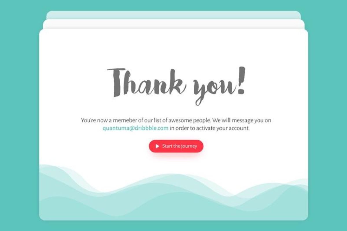 Agradecimento: Thank you page Página de agradecimento com design em verde e nome Thank You!