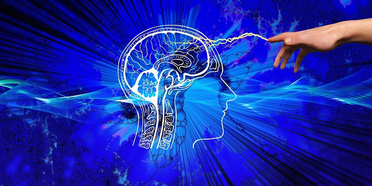 Cérebro: turbine suas vendas Montagem que mostra um tipo de raio x do cérebro humano dentro do crânio com pessoa esticando seu dedo indicador em direção ao mesmo soltando um tipo de raio à mesma