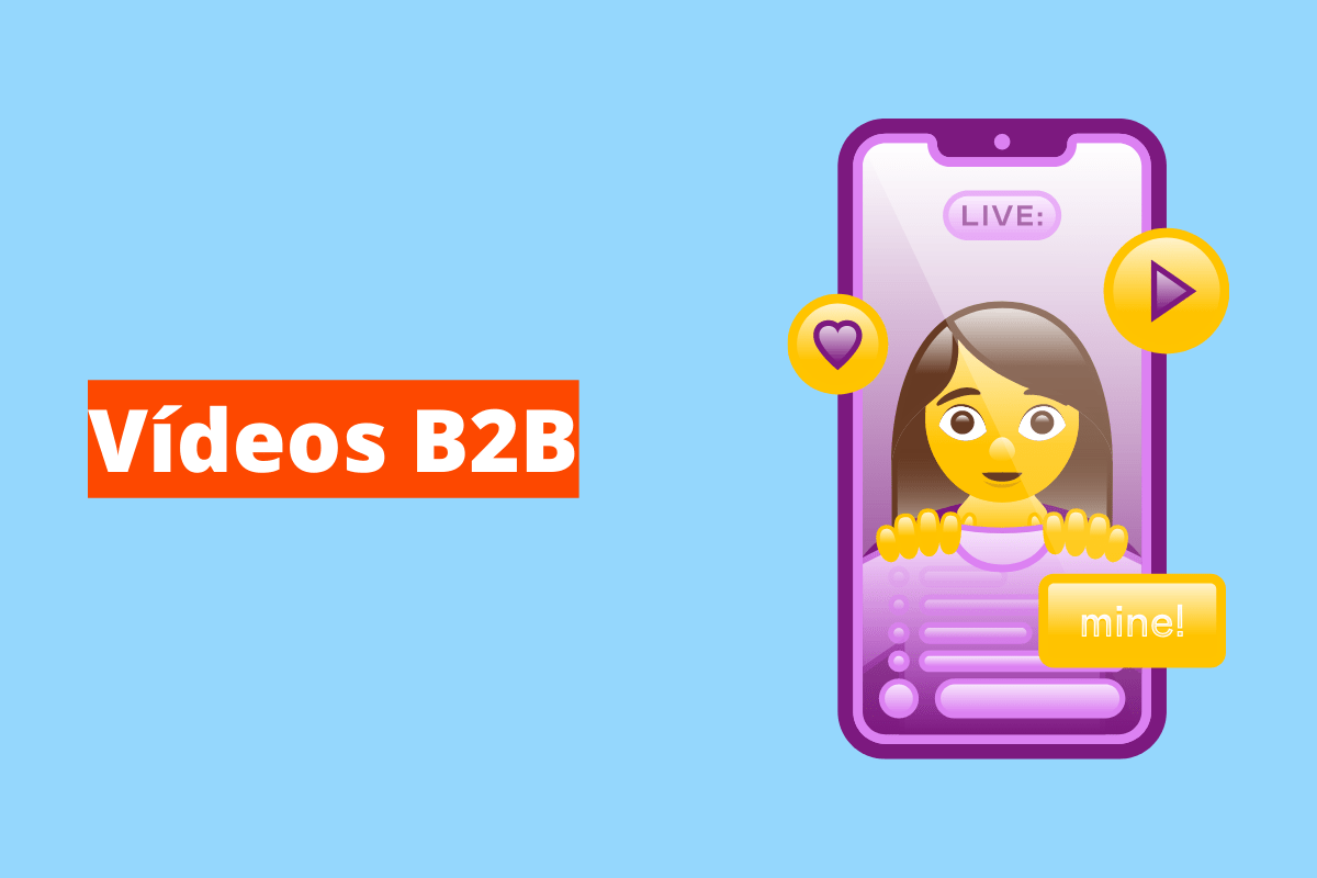 Vídeos B2B: a imagem tem o fundo azul e tem - se escrito Vídeos b2b