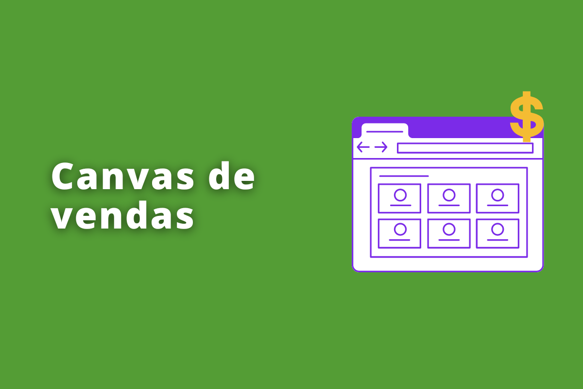 painel de canvas. O fundo da imagem é verde e tem-se escrito canvas de vendas