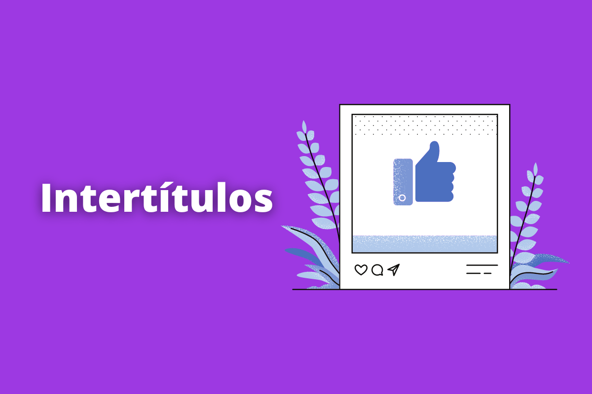 página do instagram com uma curtida como foto. O fundo da imagem é roxo e tem-se escrito intertítulos
