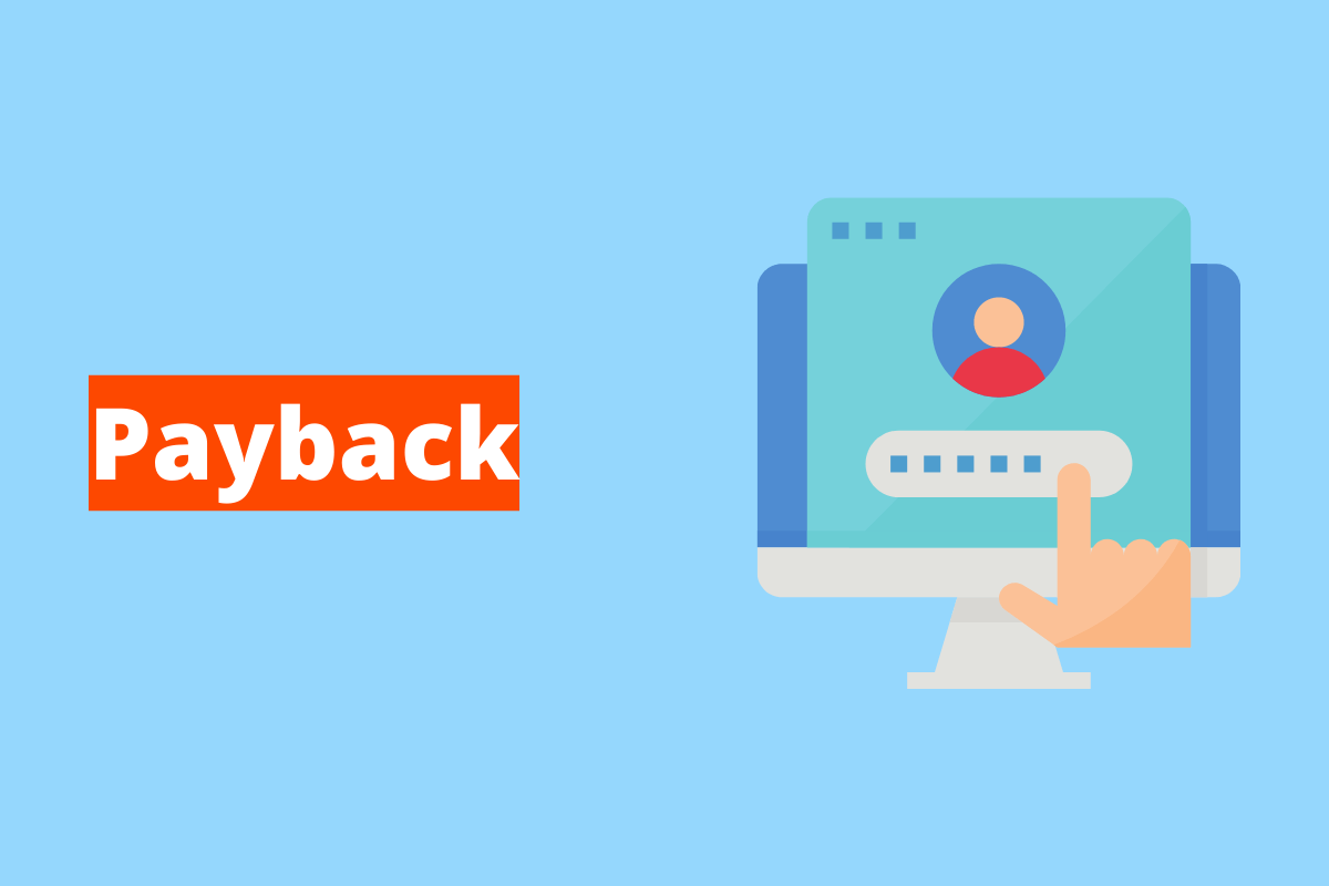 Payback: o fundo da imagem é azul e tem - se escrito Payback