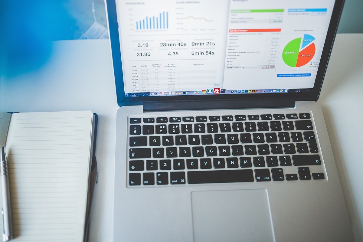 Dados: Kissmetrics Dados extraídos do Kissmetrics em tela de notebook sobre mesa