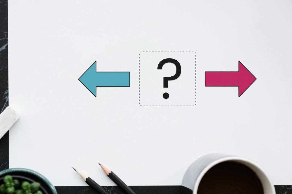 setas: matriz ge setas com ponto de interrogação no meio delas