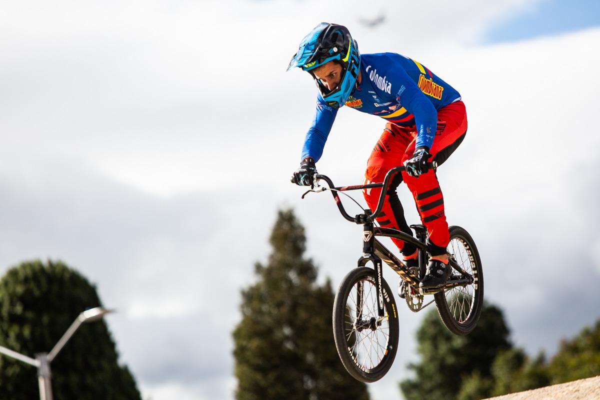 Carlos Ramírez in full competition at the UCI BMX World Cup, Bogotá 2021