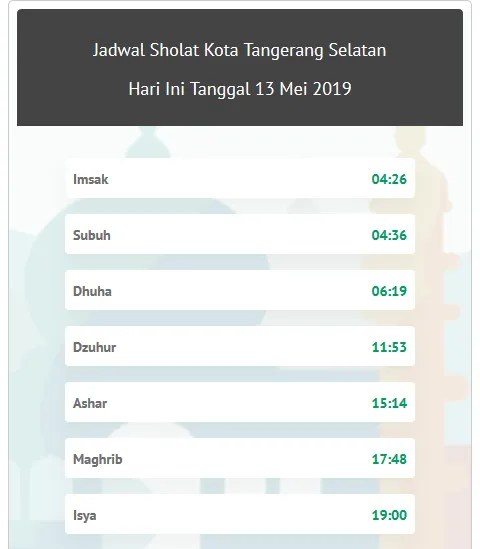 Waktu Subuh Hari Ini Tangerang