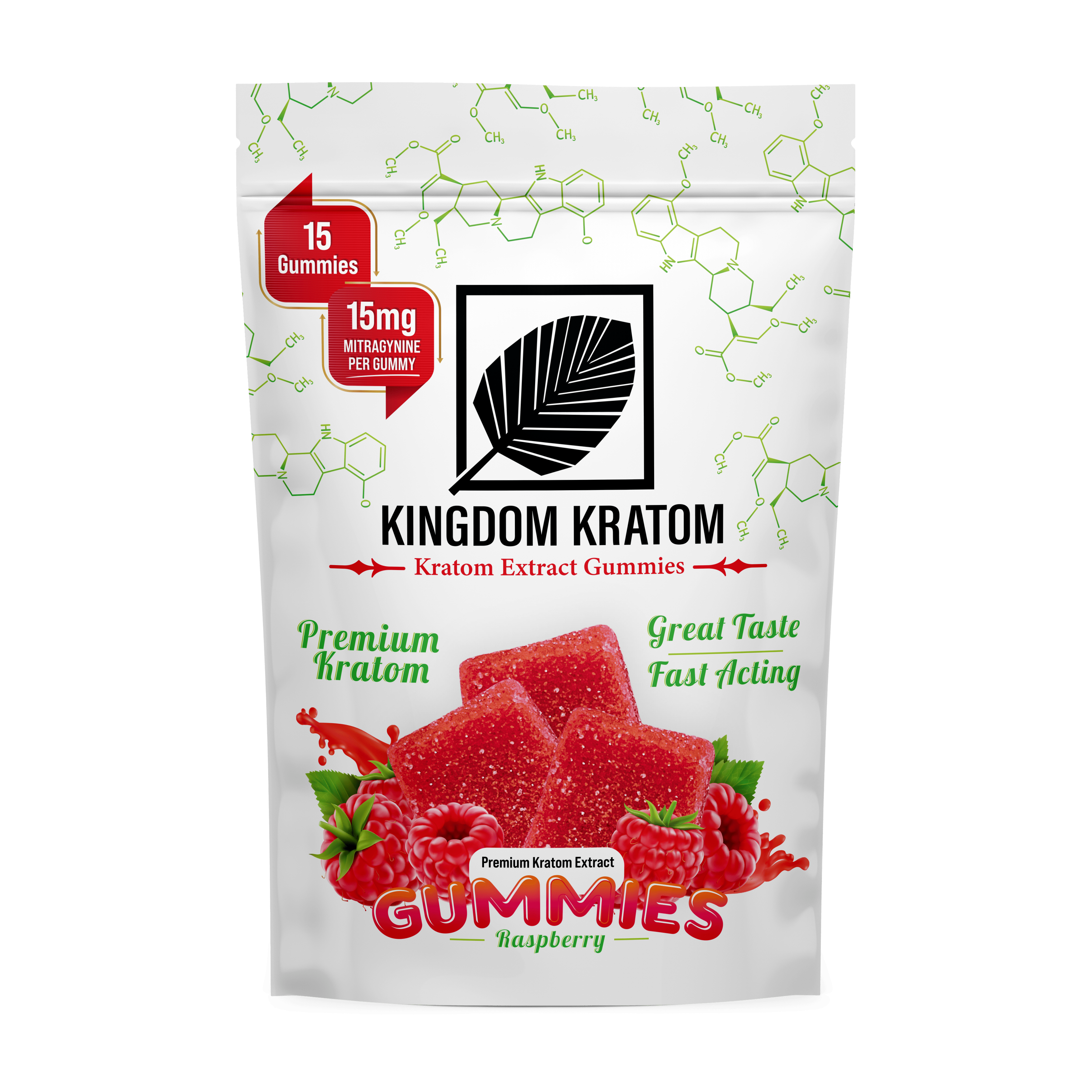Kratom Extract Gummies Raspberry 15ct