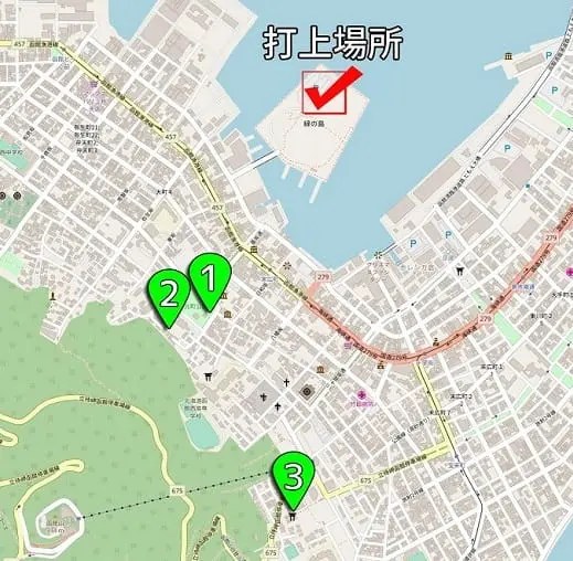 函館港花火大会　穴場