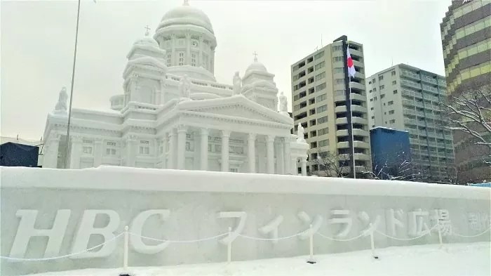 【2019年7丁目】HBCフィンランド広場　今期最大級の大雪像！ヘルシンキ大聖堂