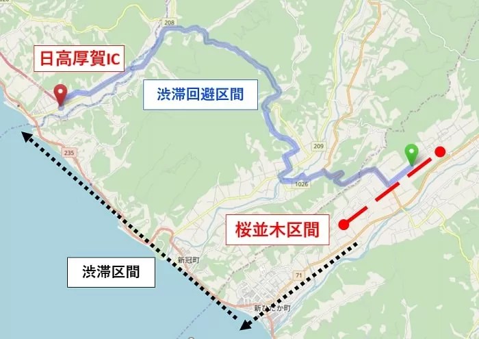 渋滞回避③　帰宅時の国道回避